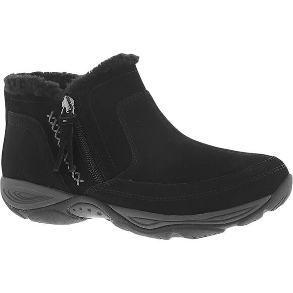 Easy Spirit Womens Epic Black Suede Water Resistant Ankle Boots